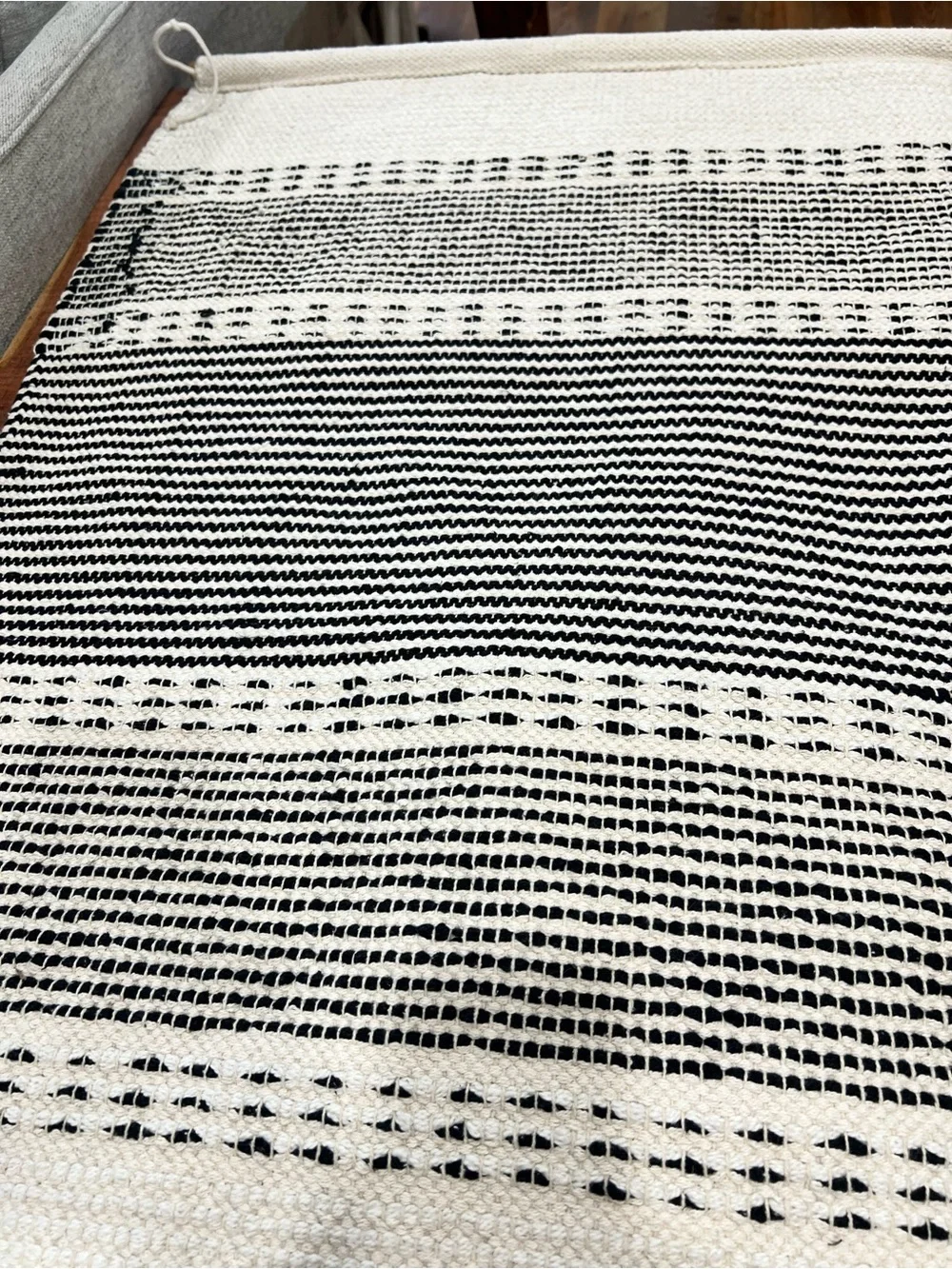 Handwoven Black and White Boho Wall Hanging